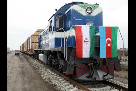 The first freight train used the newly built link from Astara in Azerbaijan to the similarly named freight facility on the Iranian side of the border on February 8.